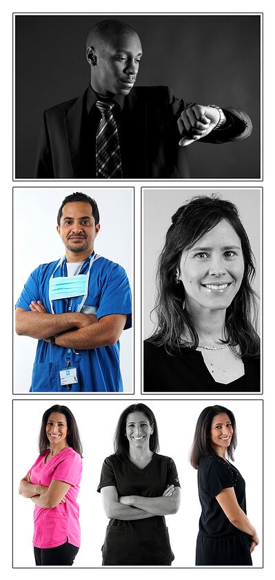portraits professionnels à lyon réalisés par un photographe portrait corporate : dirigeant, médecin, infirmière, collaboratrice en entreprise.